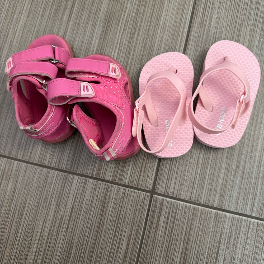 Pink Kids Sandals Set